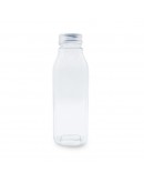 鋁蓋420ml透明玻璃方瓶