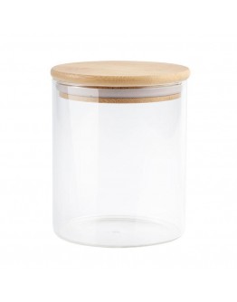 竹蓋直筒高硼硅密封玻璃罐