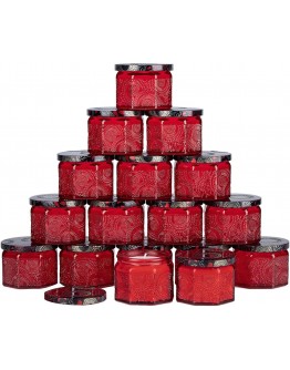 六角香薰蠟燭浮雕玻璃杯120ml