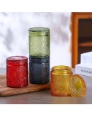 附蓋玻璃收納罐蠟燭空杯