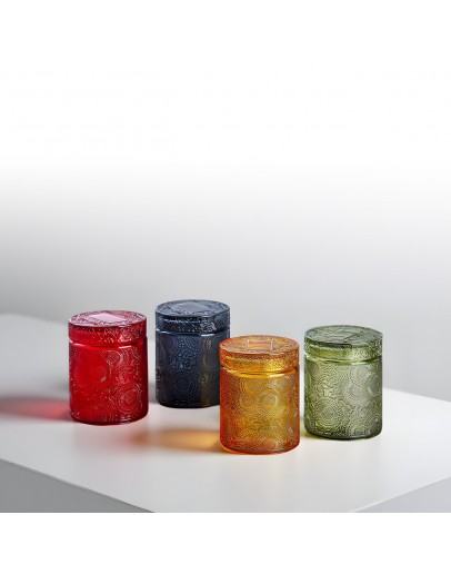 附蓋玻璃收納罐蠟燭空杯