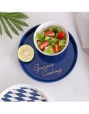 北歐風格藍金陶瓷餐盤