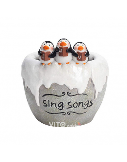 冰雪企鵝唱詩班造型花盆