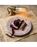 法式手寫風白色圓盤20cm