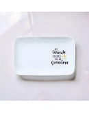 手寫風格白色瓷盤20cm