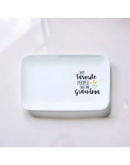 手寫風格白色瓷盤20cm