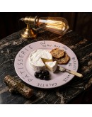 法式手寫風白色圓盤20cm