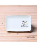 手寫風格白色瓷盤20cm