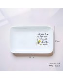 手寫風格白色瓷盤20cm